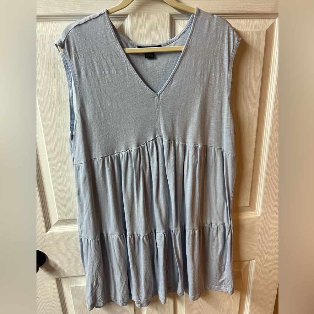 Light Blue Sleeveless Women's Tunic